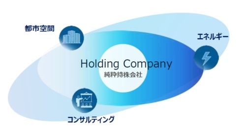 純粋持ち株会社制のイメージ（資料：日本工営）