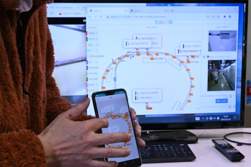 個々の作業員の位置が一目で分かる(写真:日経クロステック)