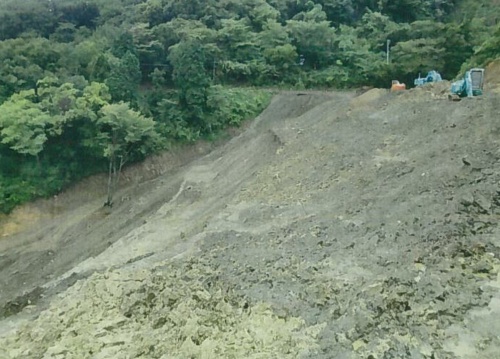 熱海市が2009年11月に静岡県と盛り土造成への対応を協議した会合で提示した現場の写真(写真:熱海市)