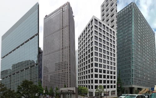 左から大林組、大成建設、鹿島、清水建設の各社が本社を構えるビル(写真:日経クロステック)