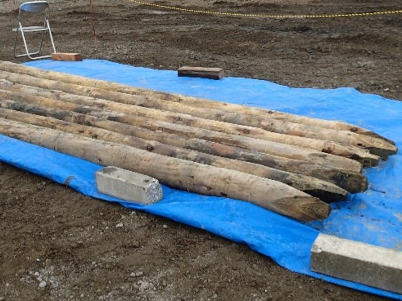 地中の丸太が10年近く劣化せずに炭素貯蔵効果を持続、液状化対策で打設