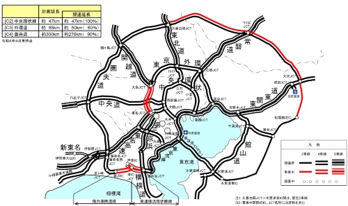 横浜湘南道路と横浜環状南線の位置関係(出所:国土交通省)