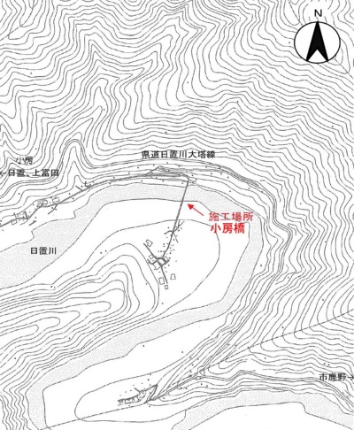 小房橋は日置川を南北方向に横断する(出所:白浜町)