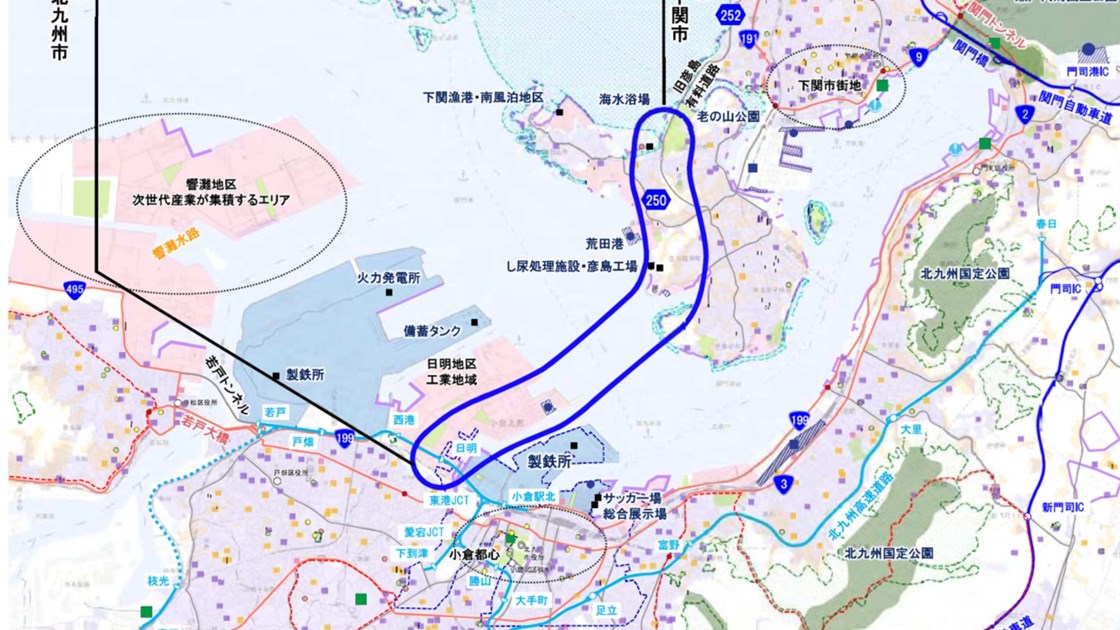 下関北九州道路は吊り橋に、都市計画決定に向けルート公表