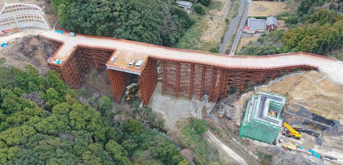2024年3月の安指川橋の工事現場（写真：国土交通省紀南河川国道事務所）