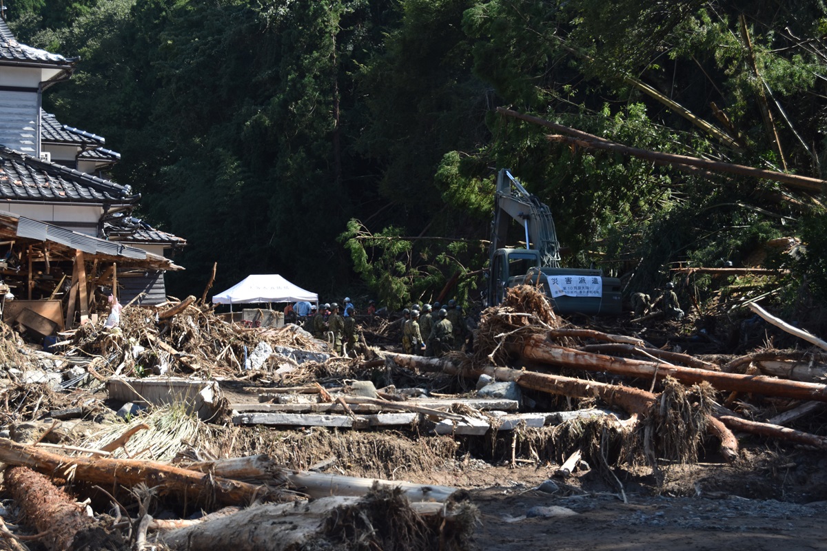 塚田川流域の被災状況。家屋が消失していた（写真：日経クロステック）