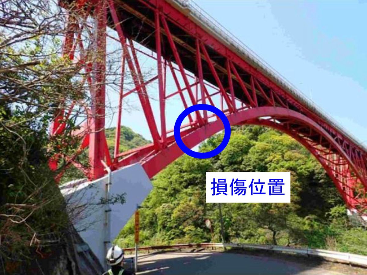 新潟・国道8号で鋼アーチ橋の斜材破断、5年前の点検で「要補修