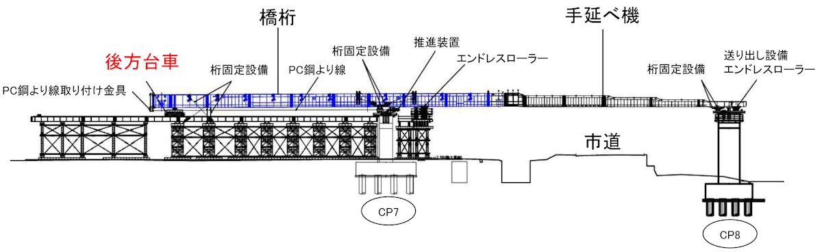 広島高速の橋桁架設中に4tの部材落下、工程見直しで再開延期（2ページ