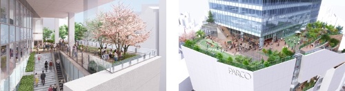 4階、8階、10階には屋外広場を設ける(資料:竹中工務店)