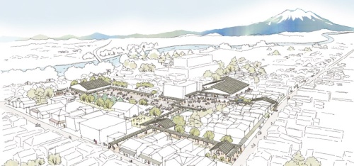 梓設計JVによるエリアリノベーションの全体イメージ(資料:黒石市)