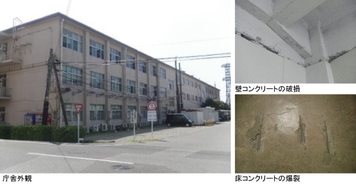 佐賀県にある築68年の陸上自衛隊目達原駐屯地庁舎。床や壁のコンクリートの劣化が目立つ(写真:防衛省)