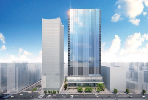 戸田建設株式会社工事監理一級建築士事務所が工事監理の一部を担当する「（仮称）TODA BUILDING」のイメージ図。戸田建設の本社が入居する予定だ。構造種別は鉄筋コンクリート（RC）造など。地下3階・地上28階建て、延べ面積約9万4813m<sup>2</sup>の超高層ビルで、2024年秋ごろの竣工を予定している（出所：戸田建設）