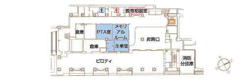 城東小学校の1階平面図(出所:東京都中央区)