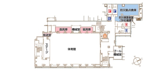 城東小学校の2階平面図（出所：東京都中央区）