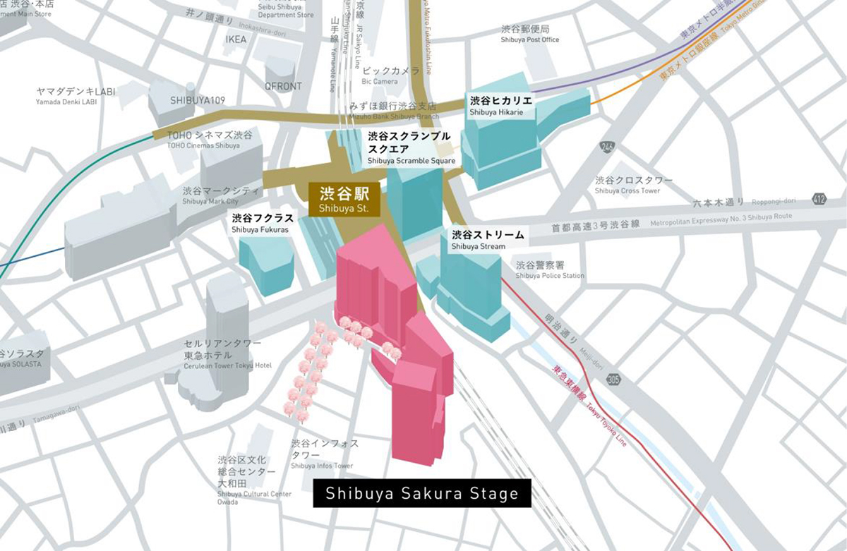 JR渋谷駅中心地区で進む「5街区」の大規模再開発・都市基盤整備（出所：東急不動産）