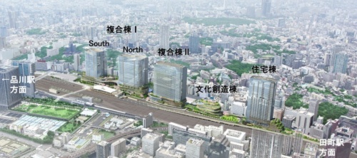 「TAKANAWA GATEWAY CITY」を北東側から見下ろしたイメージ（出所：JR東日本）