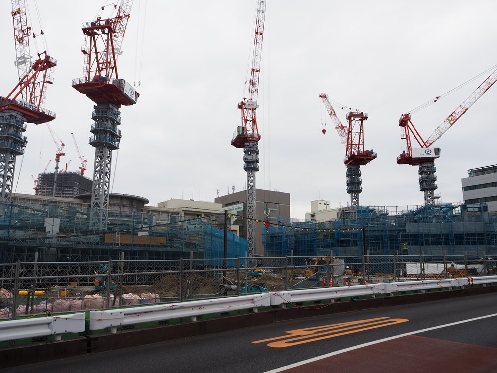 豊海タワーの建設現場。2024年4月9日撮影（写真：日経クロステック）