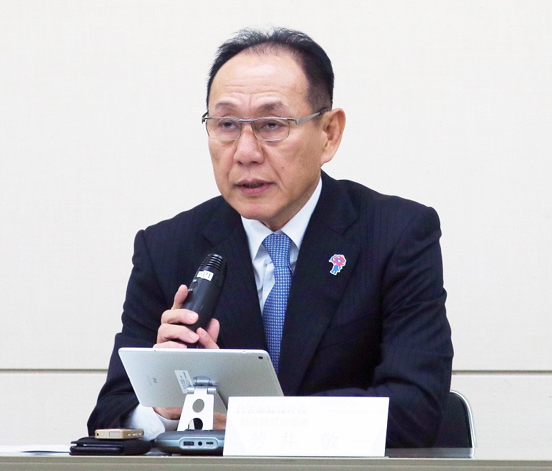 2024年3月期の決算を説明する大和ハウス工業の芳井敬一社長（写真：大和ハウス工業）