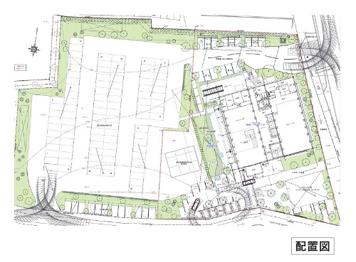 新本社ビルの配置図。新本社ビルの西側に展示施設を建設する予定(出所:AQ Group)