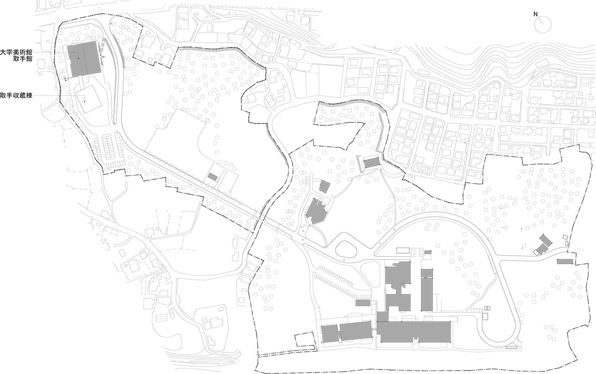 東京芸術大学取手キャンパスの全体配置図（出所：aat＋ヨコミゾマコト建築設計事務所）