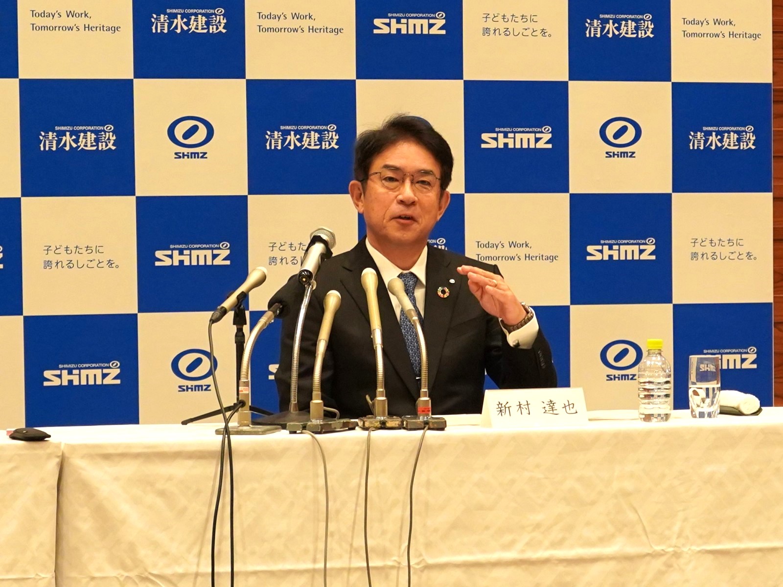 清水建設の新村達也副社長（写真：日経クロステック）