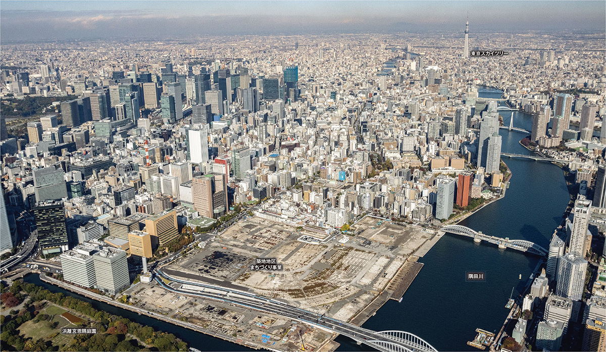 築地市場跡地の様子。2024年11月に撮影（写真：ITイメージング）