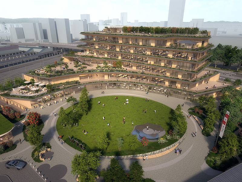 熱田神宮「外苑」で再開発始動、MTG本社移転や名古屋鉄道の駅前開発が連携