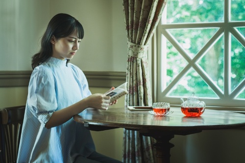 建物内に新設するカフェスペース(写真:長野県軽井沢町、日比谷花壇)