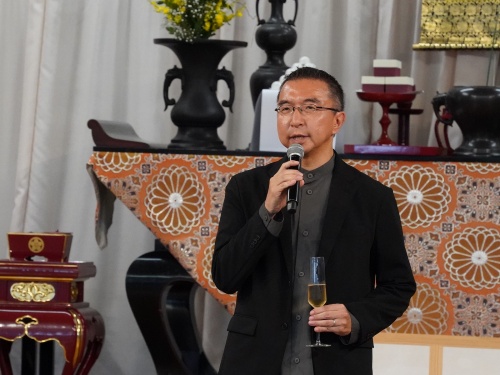 ひろしま国際建築祭のオープニングレセプションに登壇した藤本氏(写真:日経クロステック)