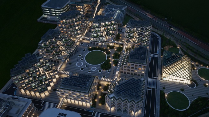 コートヤードを中心に街が形づくられている(写真:トヨタ自動車、ウーブン・バイ・トヨタ)