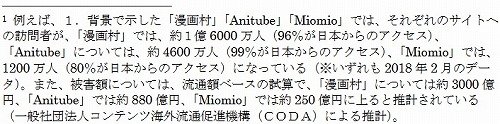 出所：知的財産戦略本部会合・犯罪対策閣僚会議「インターネット上の海賊版サイトに対する緊急対策」（案）（https://www.kantei.go.jp/jp/singi/titeki2/180413/siryou2.pdf）p.4