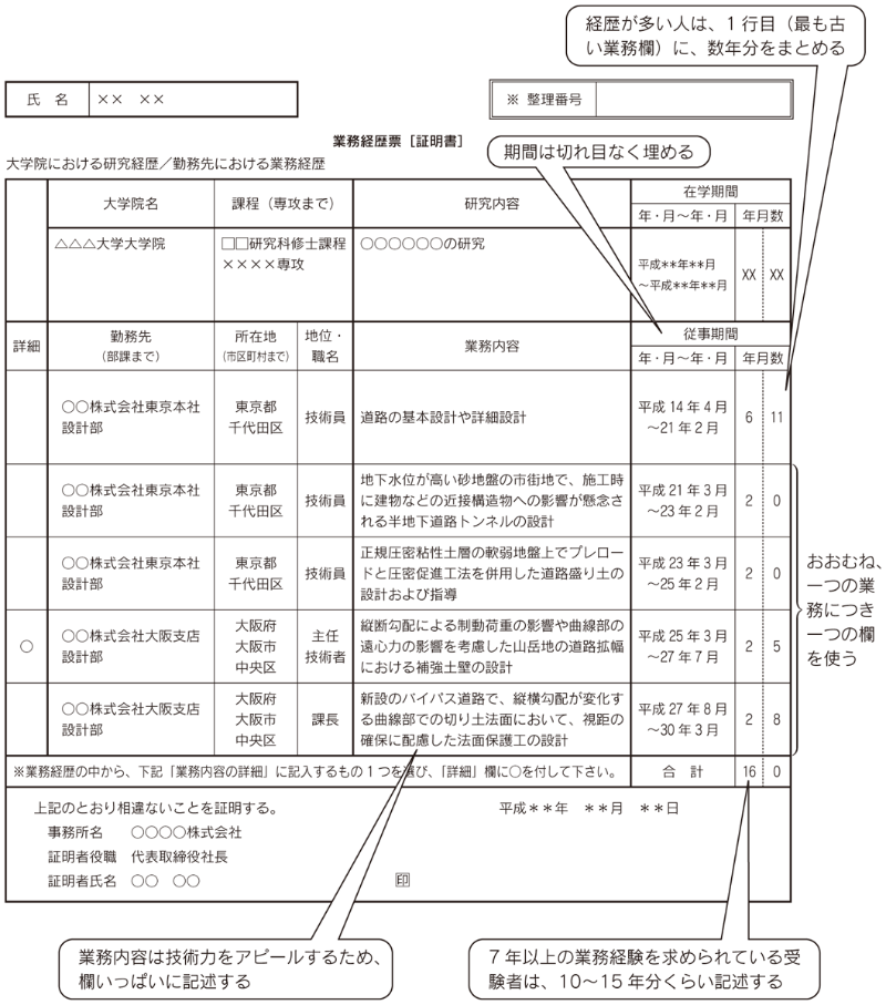 2 2 業務経歴票の記入方法 日経クロステック Xtech