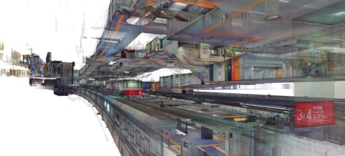 〔図2〕「3D City Experience Lab.」プロジェクトから生まれたShibuya 3D Underground（下3点も）。このVR空間を用いて映像制作が進行中（出所：ライゾマティクス）