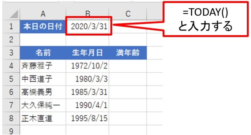 4月1日生まれ の対応もばっちり Excelで満年齢を計算する方法 日経クロステック Xtech