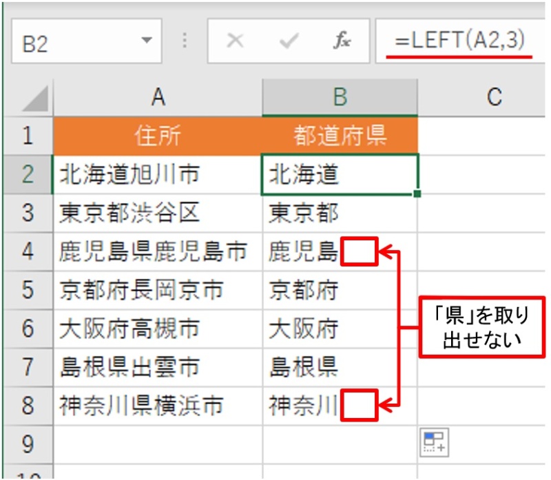 Excelの住所録から都道府県名だけをパパッと取り出す 日経クロステック Xtech Excelの住所録から都道府県名だけをパパッと取り出す 日経クロステック Xtech