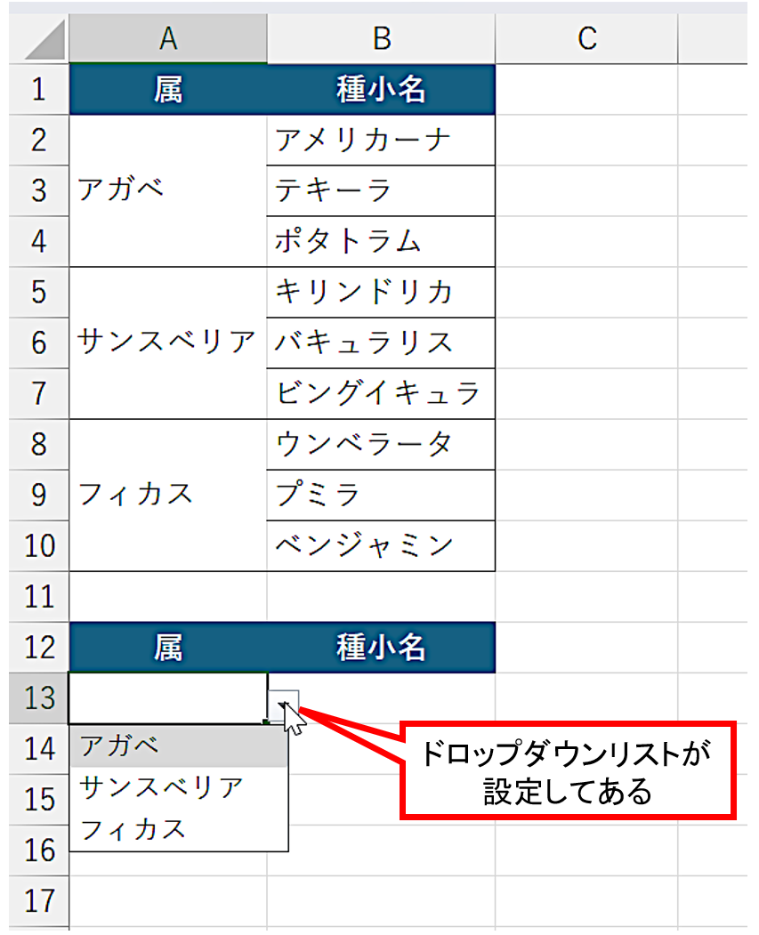 ドロップ ダウン リスト