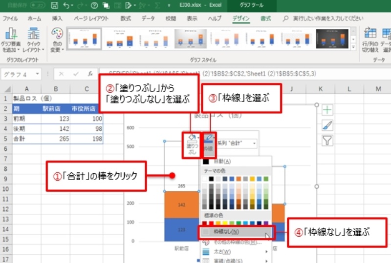 積み上げグラフの表示 Excel弱点の補い方 日経クロステック Xtech