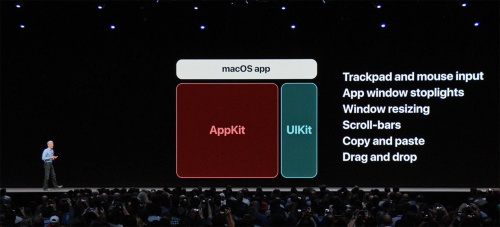 キーノートの最後の最後で「One more thing…」があった。macOSにiOSのアプリの開発環境「UIKit」を取り入れiOSからmacOSへの移植環境を整えるという