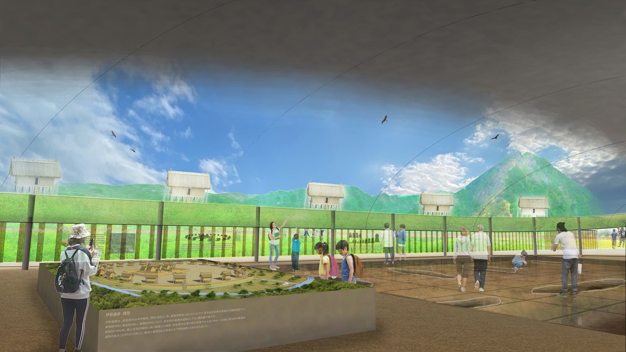 古代の舟を思わせる平田晃久事務所に、滋賀県守山市の伊勢遺跡整備