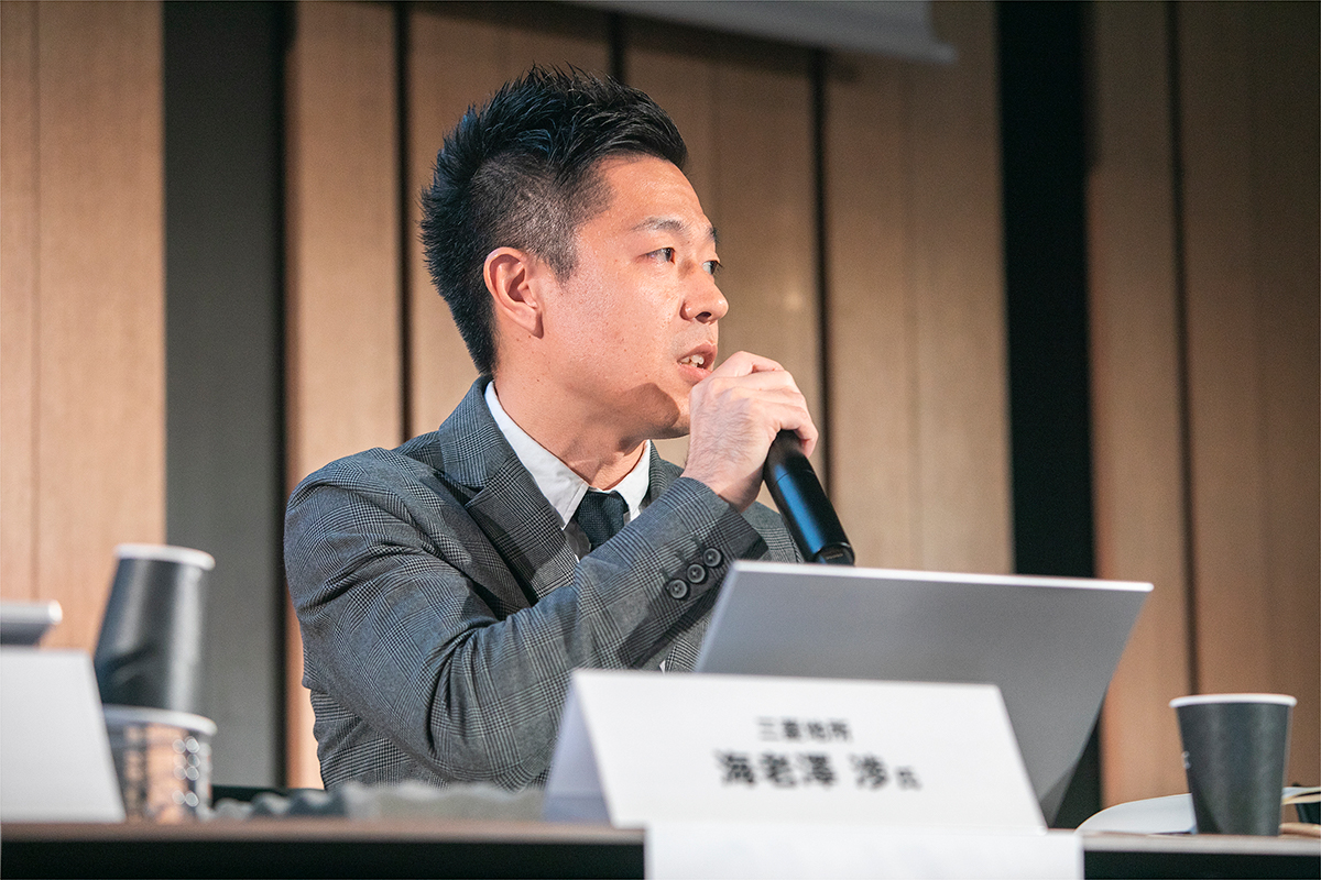 三菱地所CLTユニット主事の海老澤渉氏（写真：渡辺 慎一郎）
