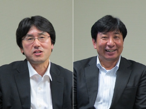 図2 NEC 宇宙システム事業部 事業部長代理の伊藤武彦氏(左)と同社のナショナルセキュリティ・ソリューション事業部 事業戦略企画グループ マネージャーの松尾隆氏(右)