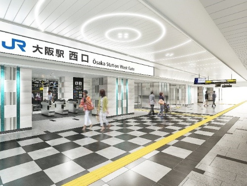 大阪駅西側エリアに新設される西口のイメージ（出所：JR西日本）
