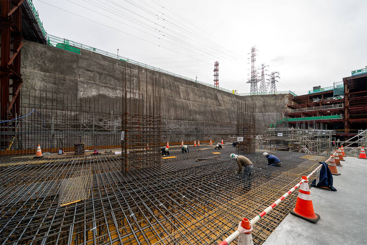 施工が進む地下2階部分（写真：大上祐史）