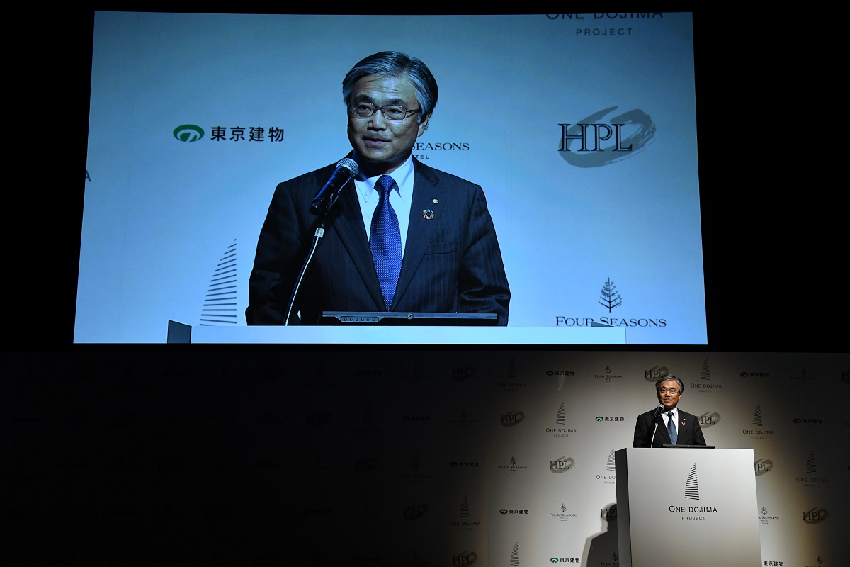 「ONE DOJIMA PROJECT」を発表した、東京建物の野村均代表取締役 社長執行役員（写真：東京建物）