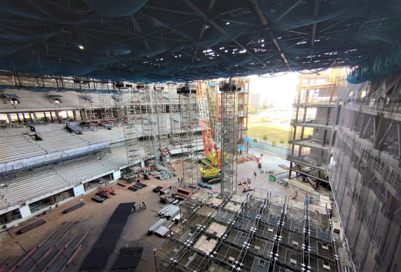 世界最大級の音楽ライブ施設 Kアリーナ横浜 建設現場に潜入 大スパンの屋根トラス 日経クロステック Xtech 世界最大級の音楽ライブ施設 Kアリーナ横浜 建設現場に潜入 大スパンの屋根トラス 日経クロステック Xtech