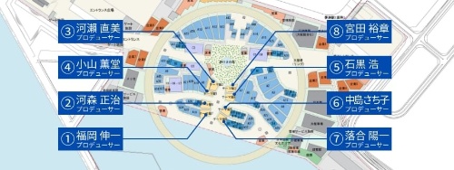 テーマ事業パビリオンの位置（資料：2025年日本国際博覧会協会）