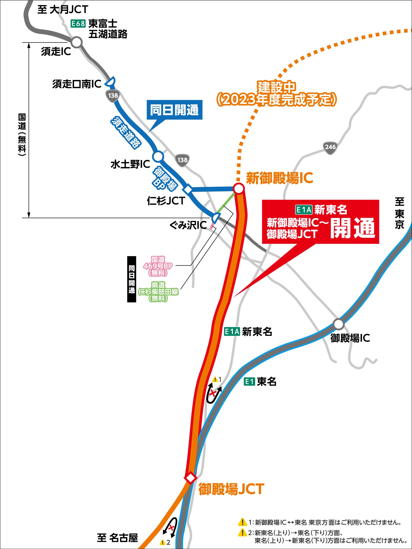 御殿場jctが完成 東名と中央道が高速道路でつながる 日経クロステック Xtech