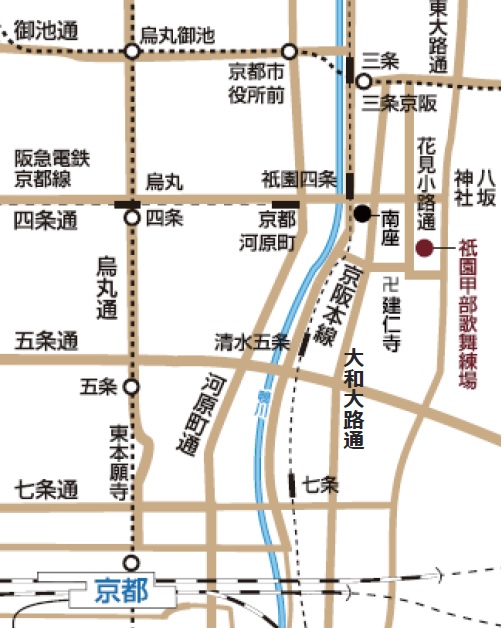 「祇園甲部歌舞練場」の周辺マップ（資料：帝国ホテル）