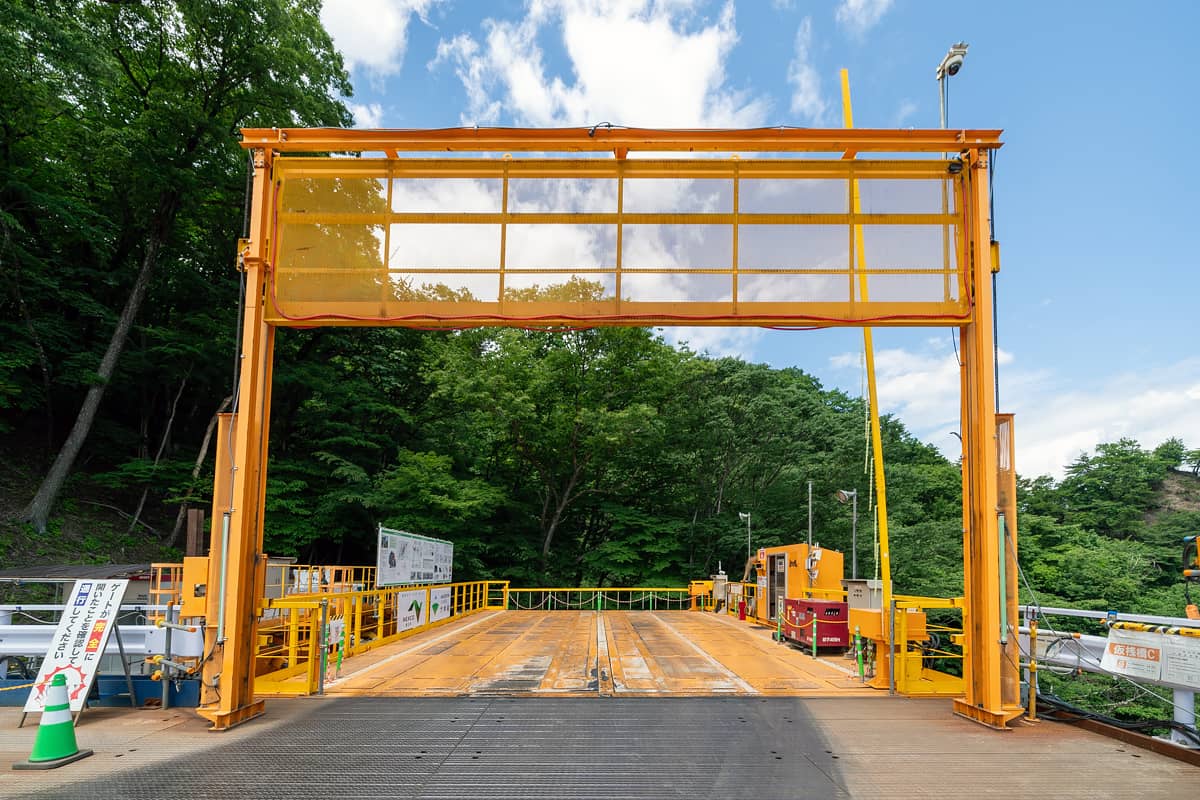 乗ってきたインクラインを真横から（写真：大上祐史）