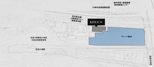 当初の建設予定地の隣に立つ「KDXビル」の土地と建物を新たに取得し、施設を拡張する(出所:DeNAと京急電鉄の発表資料より参照)